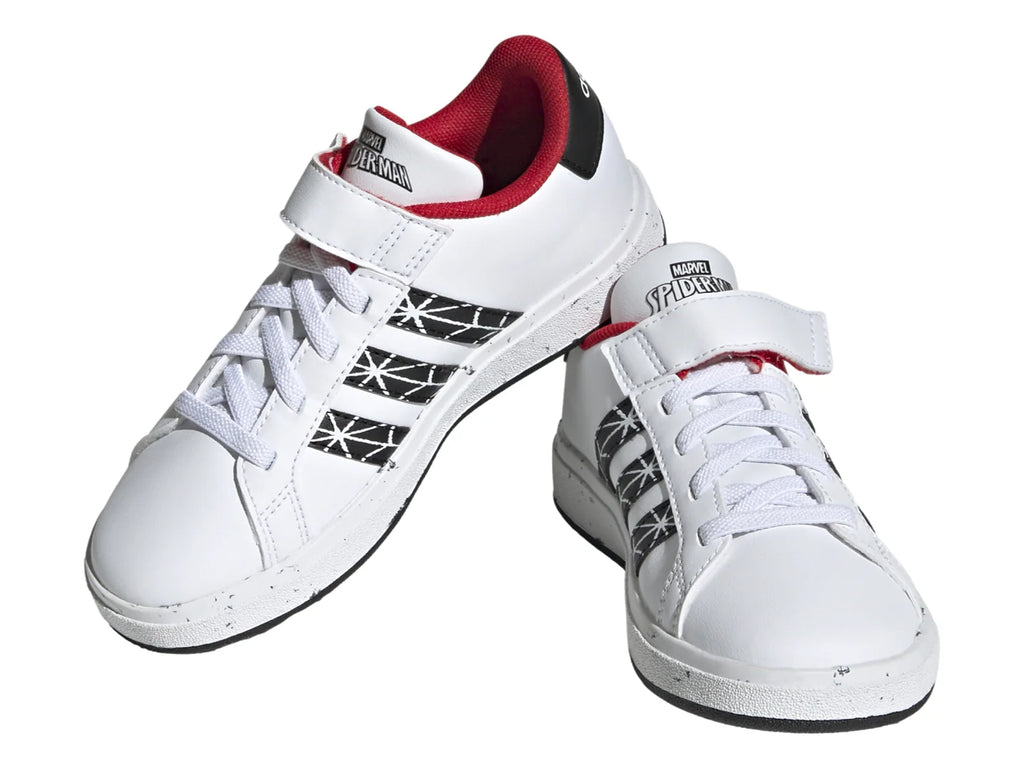 Tenis Adidas Grand Court Spider Man Blanco para Niño