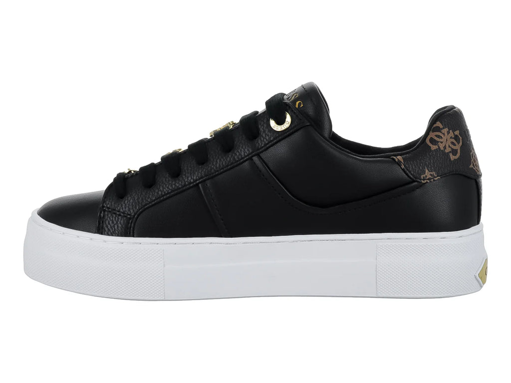 Tenis Guess Negros con Detalles Dorados para Mujer