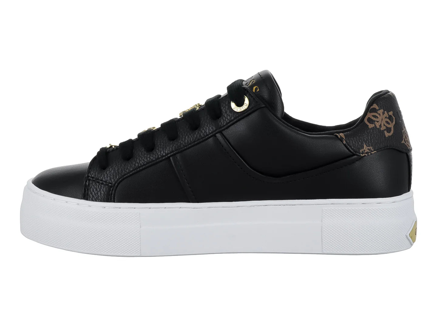 Tenis Guess Negros con Detalles Dorados para Mujer