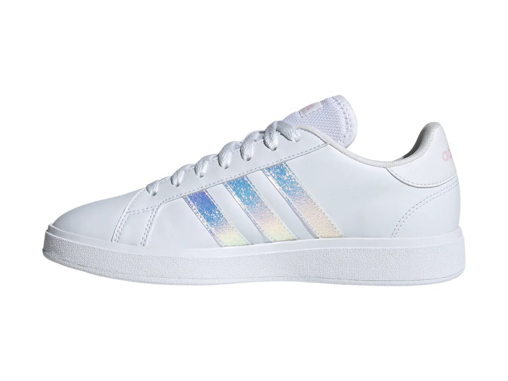 Tenis Adidas Grand Court Base 20 Blanco y Rosa para Mujer