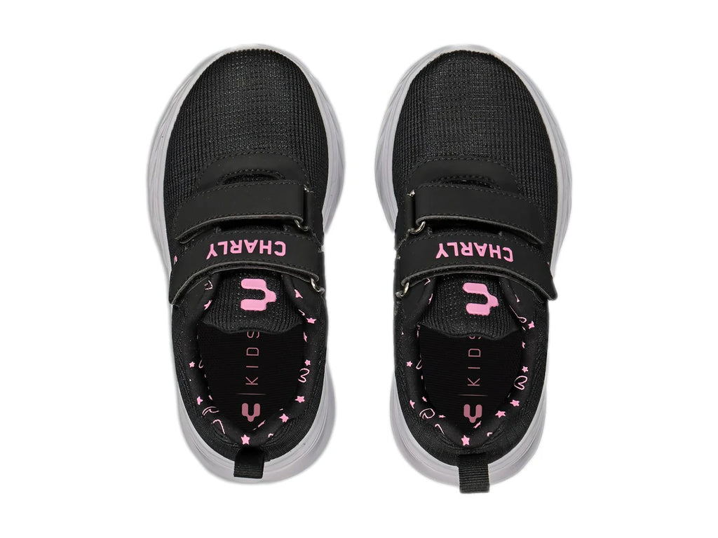 Tenis Charly Negro con Rosa para Niña