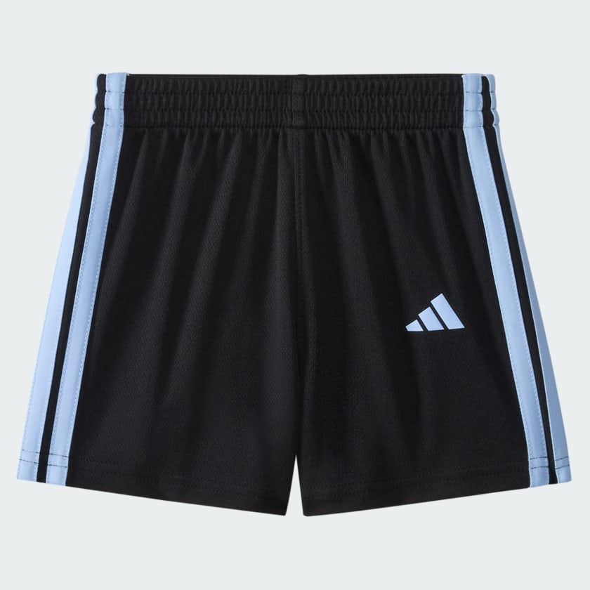 Kids' adidas Two-Piece Short Sleeve Graphic Cotton Tee and 3-Stripes Shorts Set