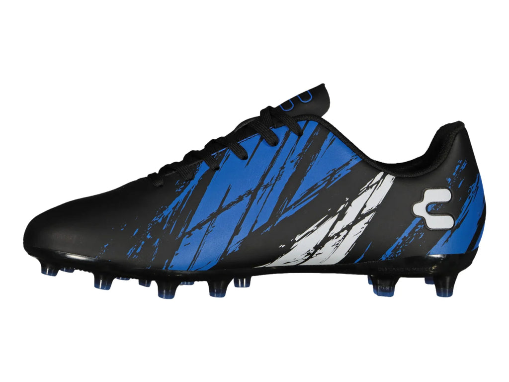 Tenis de Fútbol Charly Negro y Azul para Hombre