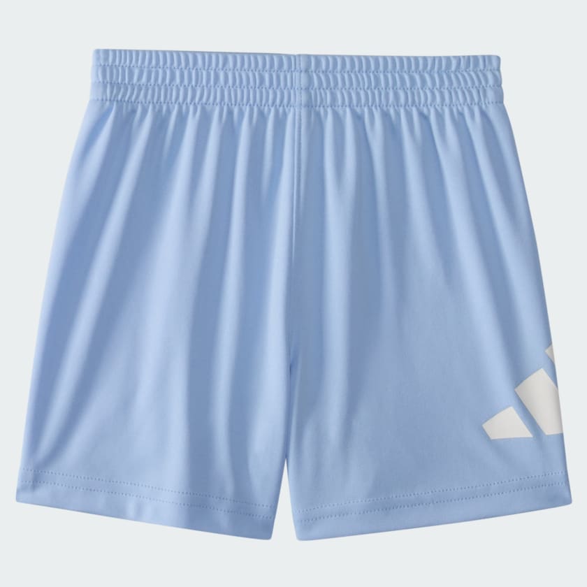 Kids' adidas Two-Piece Short Sleeve Cotton Heather Tee and Elastic Waistband Logo Shorts Set