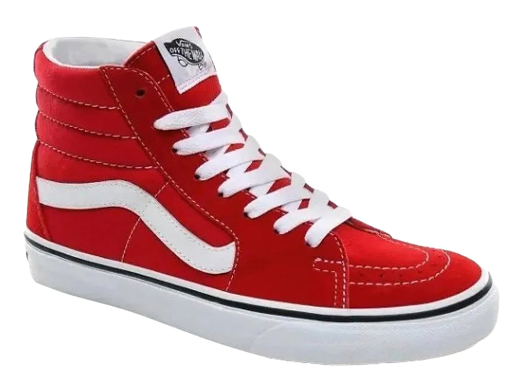 Tenis Vans Sk8 Hi Rojo y Blanco Unisex