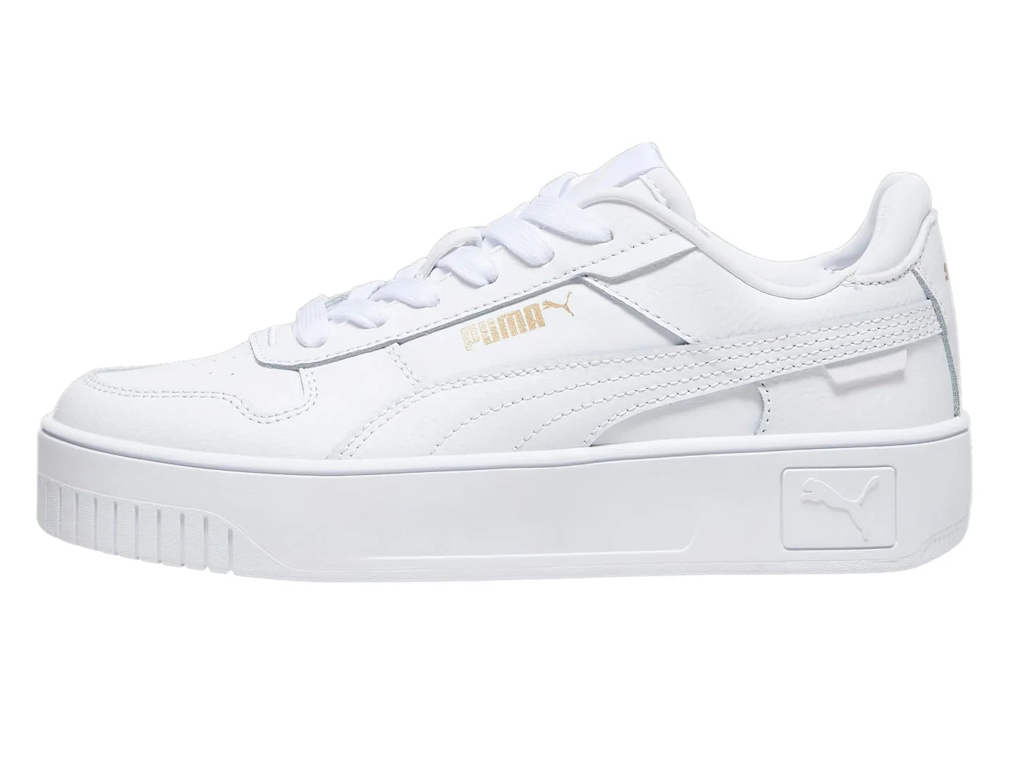 Tenis Puma Carina Street Blanco y Oro para Niña