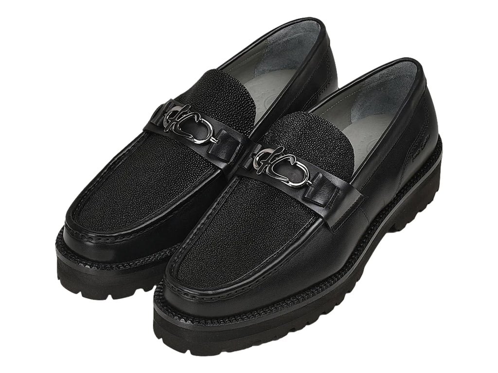 Zapato Cuadra de Mantarraya Negro para Hombre