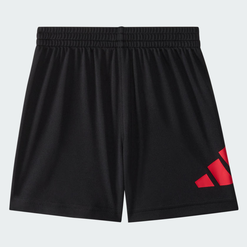 Kids' adidas Two-Piece Short Sleeve Cotton Tee and Elastic Waistband Logo Shorts Set