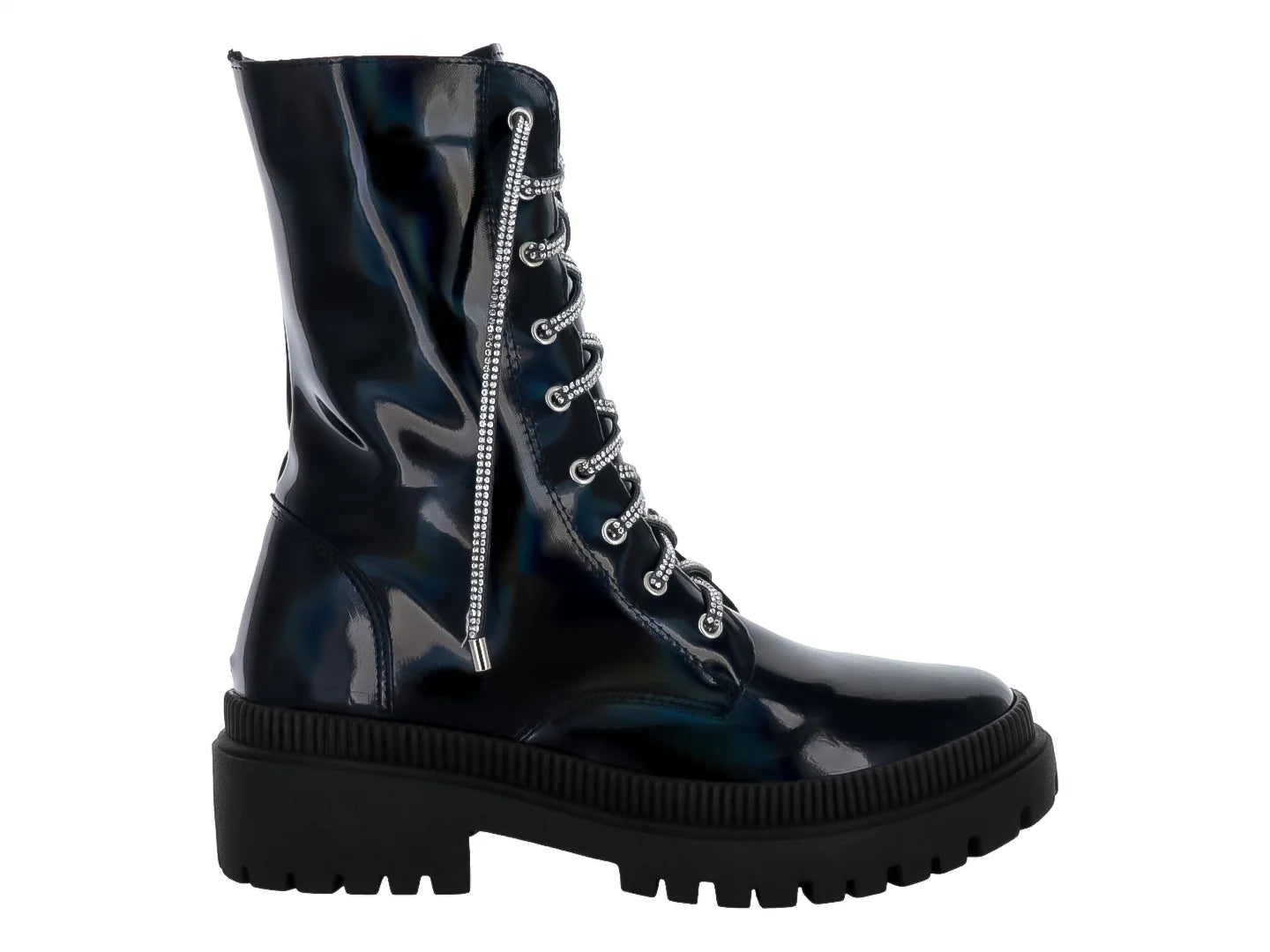 Botas Combat Luna Rosa Negro para Mujer