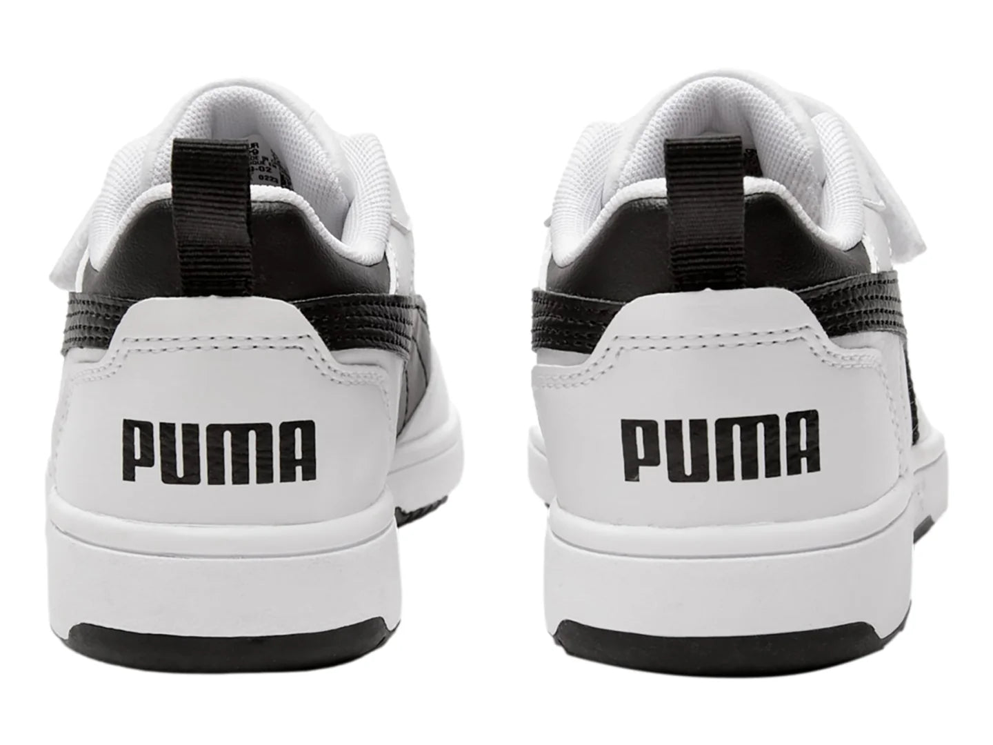 Tenis PUMA Rebound V6 Lo Blanco y Negro para Niño