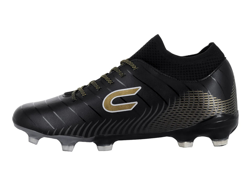Tenis de Fútbol COURT Negro con Oro para Hombre