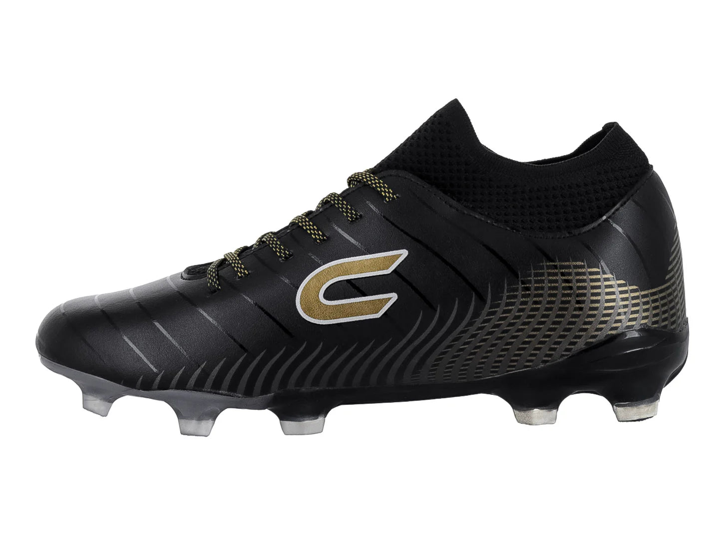 Tenis de Fútbol COURT Negro con Oro para Hombre