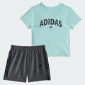 Kids' adidas Two-Piece Short Sleeve Tee and Camo 3-Stripes Woven Shorts Set