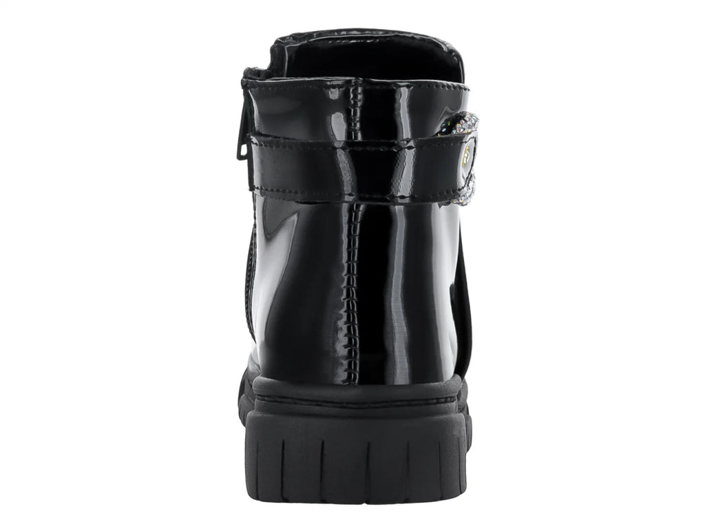 Botas Viris de Charol Negro para Niña