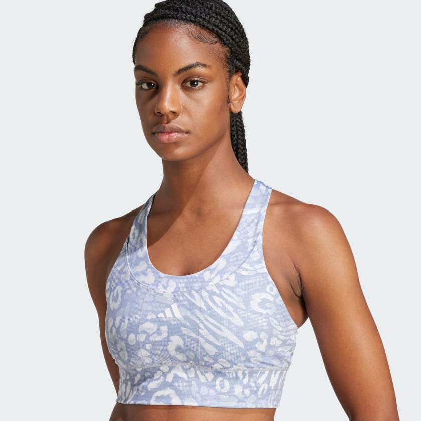 Women's adidas Own the Run Pocket Medium Support Print Bra