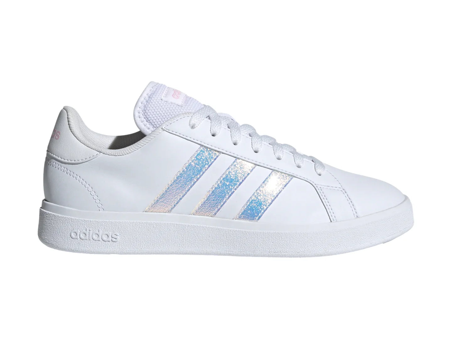 Tenis Adidas Grand Court Base 20 Blanco y Rosa para Mujer