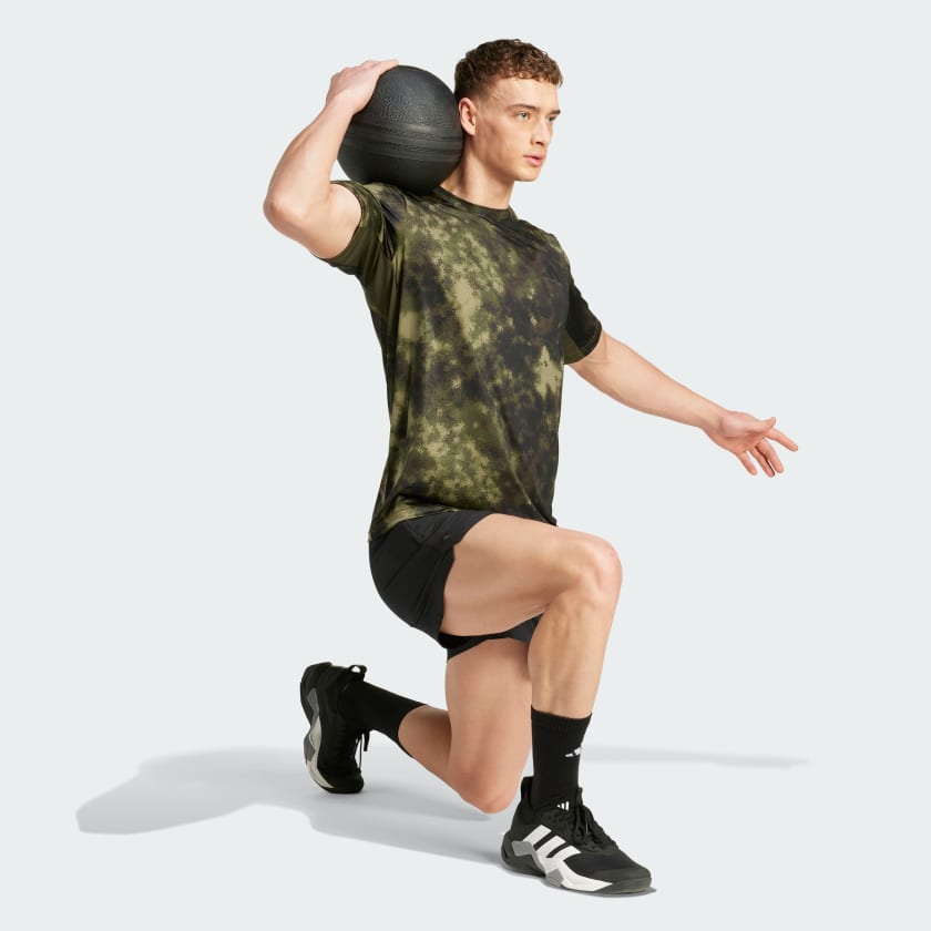 Men's adidas Train Essentials Seasonal All Over Print Tee