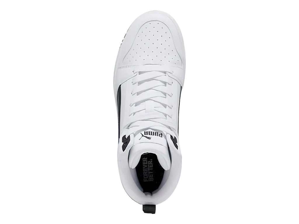 Tenis PUMA Rebound V6 Mid Blanco y Negro para Niño
