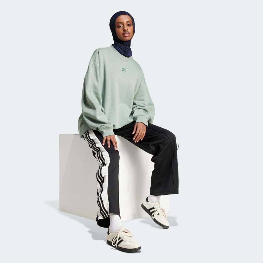 Women's adidas Essentials Fleece Long Oversized Crew Sweatshirt