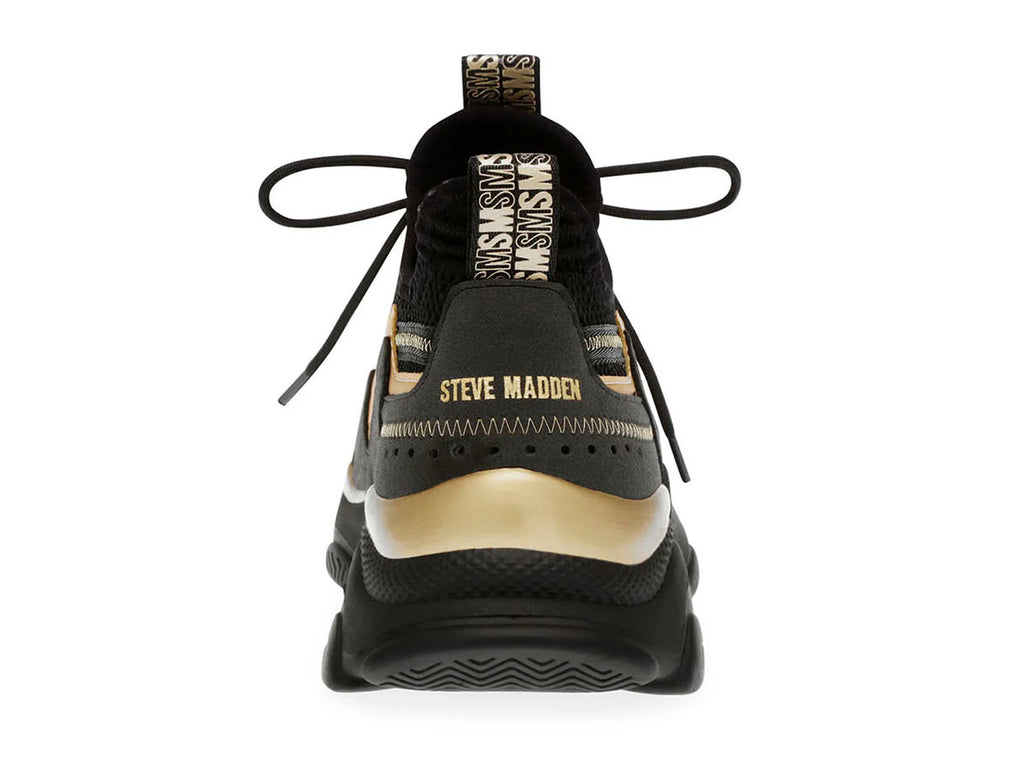 Tenis Steve Madden Match Box Negro y Dorado para Mujer