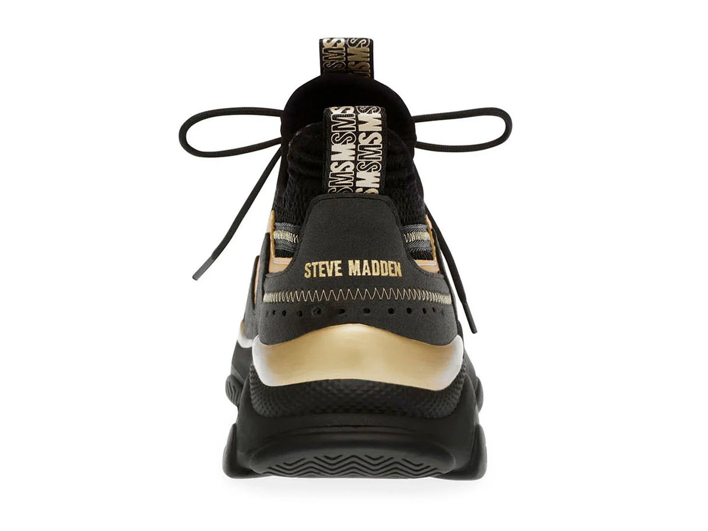 Tenis Steve Madden Match Box Negro y Dorado para Mujer