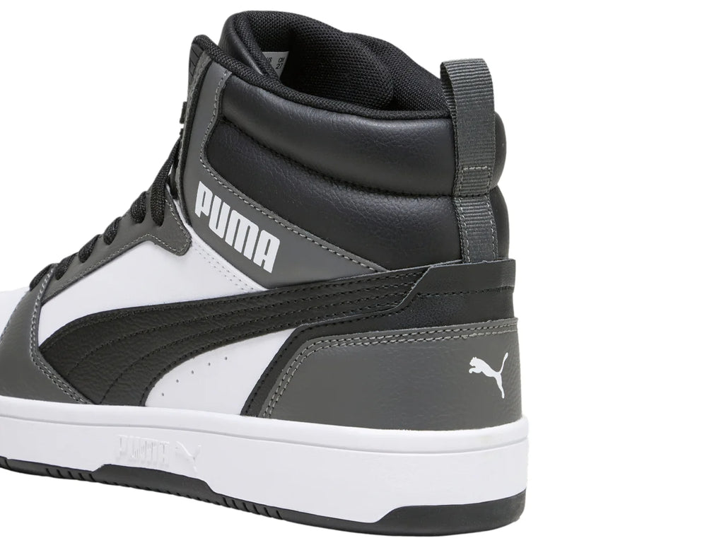 Tenis PUMA Rebound V6 Blanco Negro y Gris para Hombre