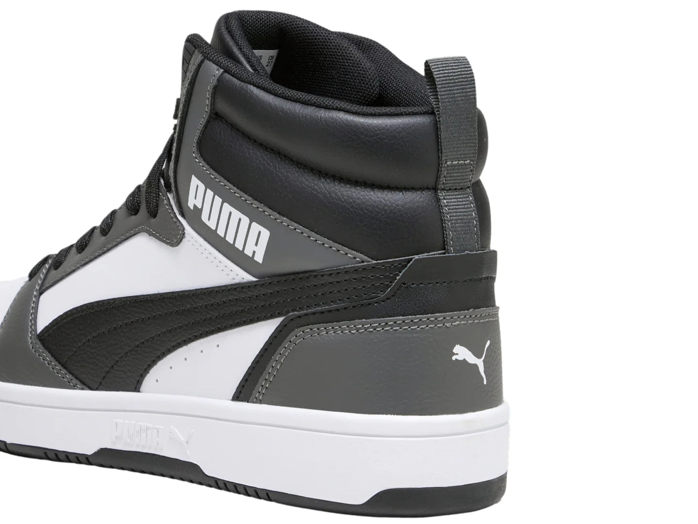 Tenis PUMA Rebound V6 Blanco Negro y Gris para Hombre