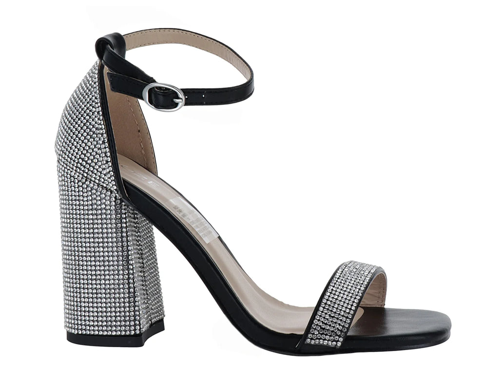 Sandalias Roze Negro con Cristales para Mujer