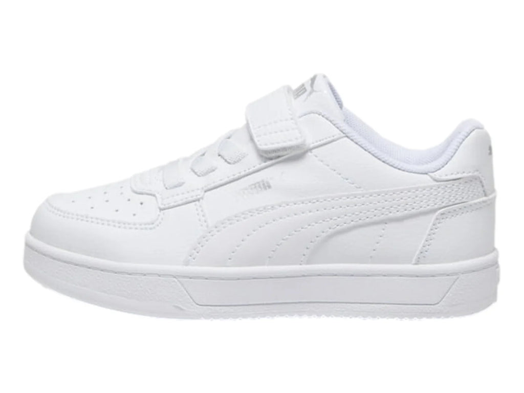 Tenis Puma Caven 20 Blanco y Plata para Niño