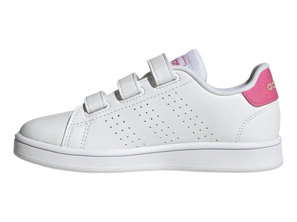 Tenis Adidas Advantage CF C Blanco y Rosa para Niña