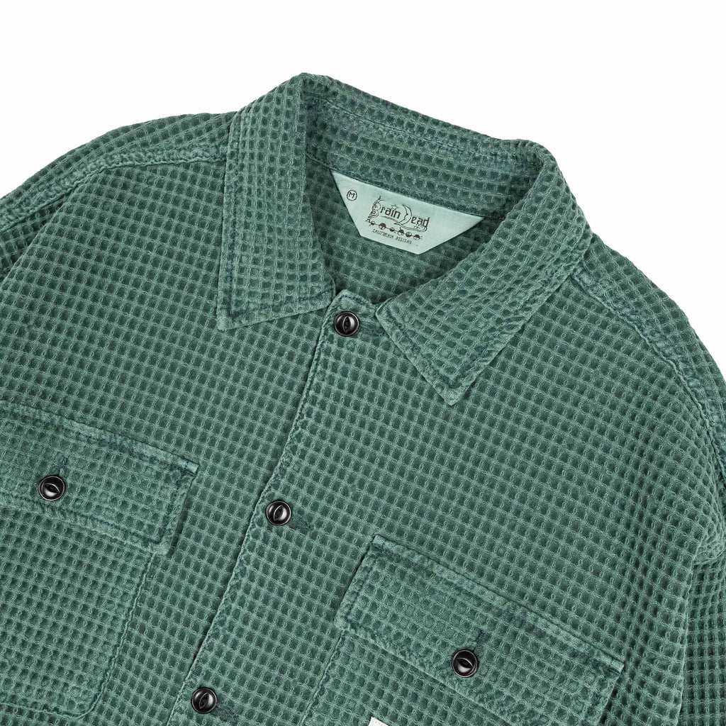 Brain Dead Waffle Button Front Shirt