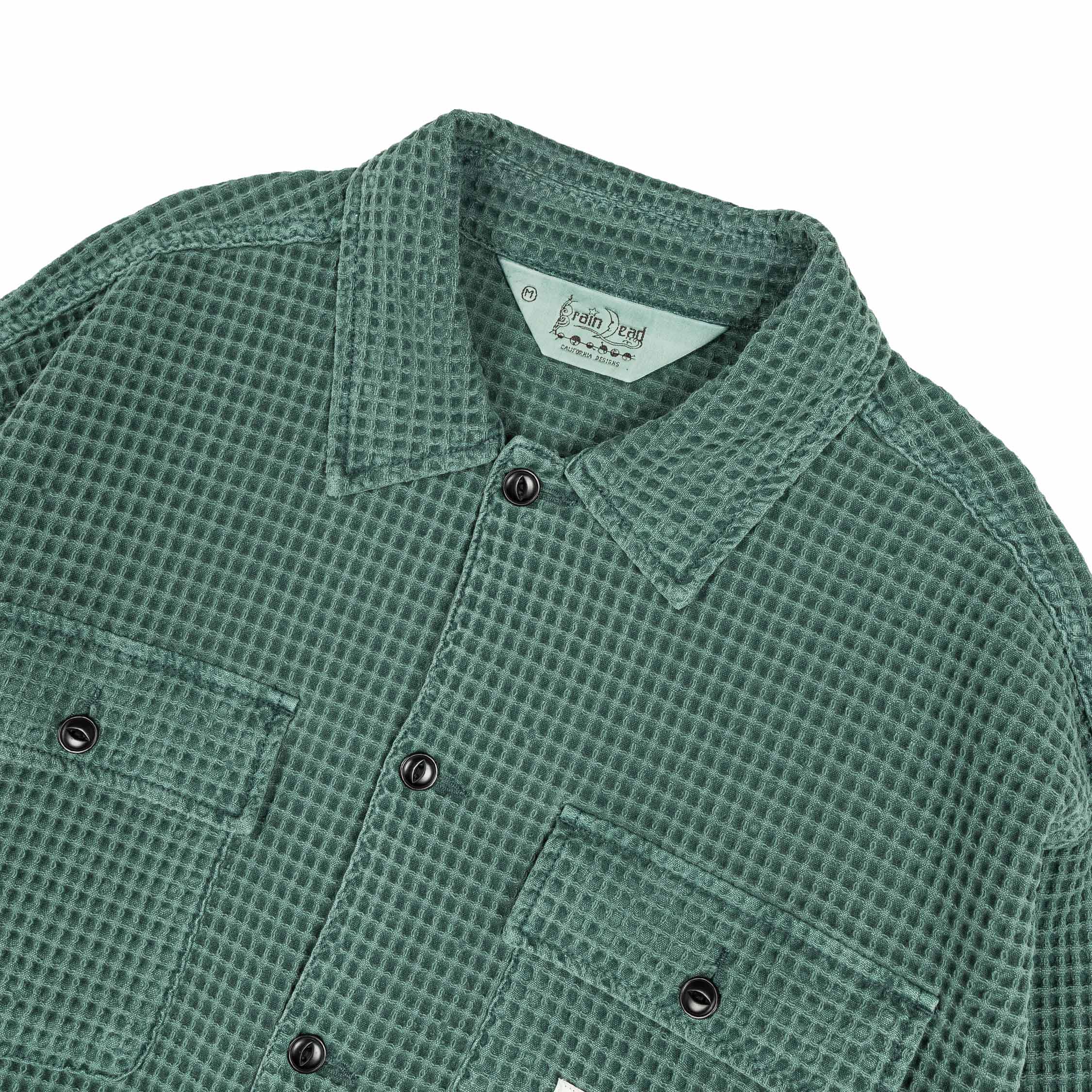 Brain Dead Waffle Button Front Shirt