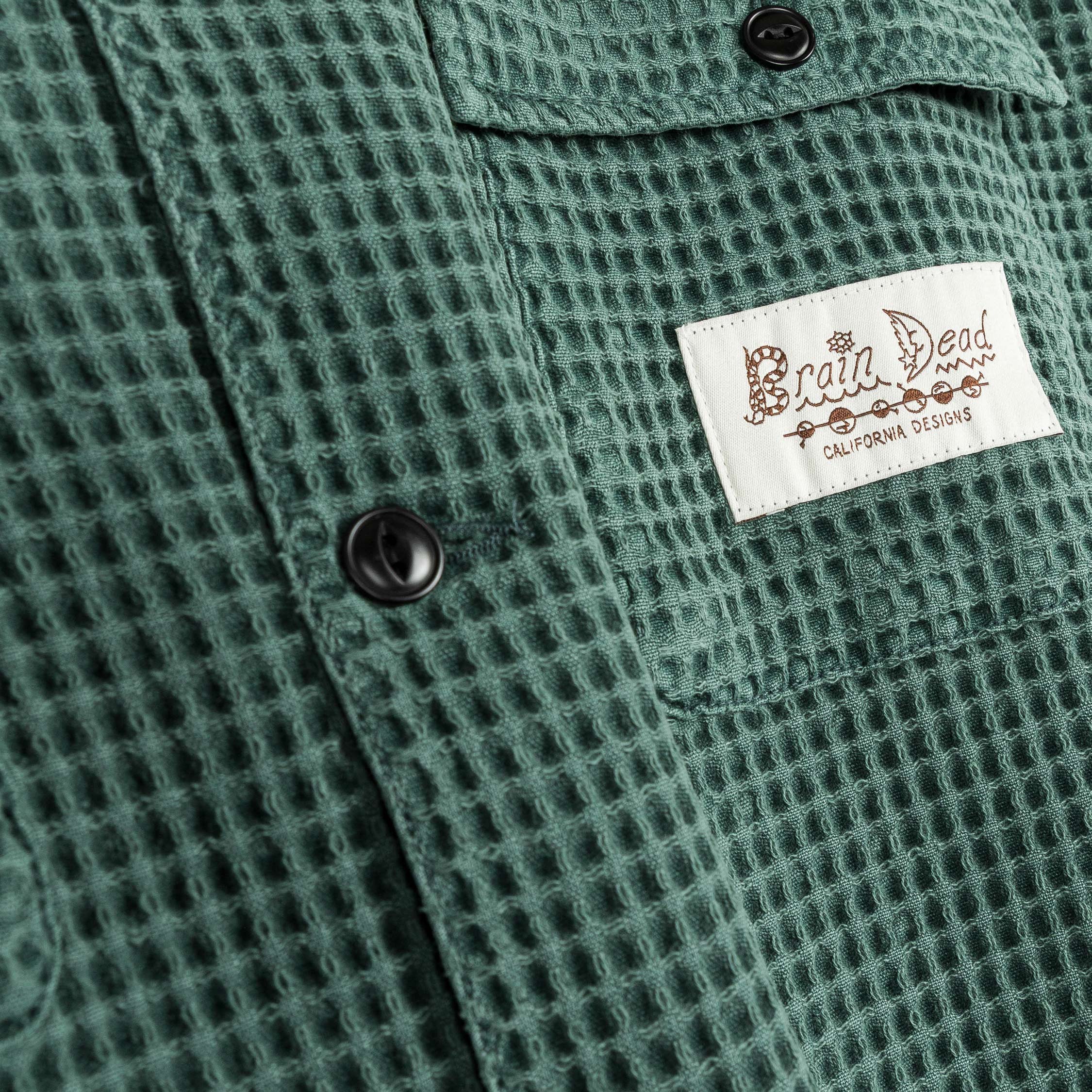 Brain Dead Waffle Button Front Shirt