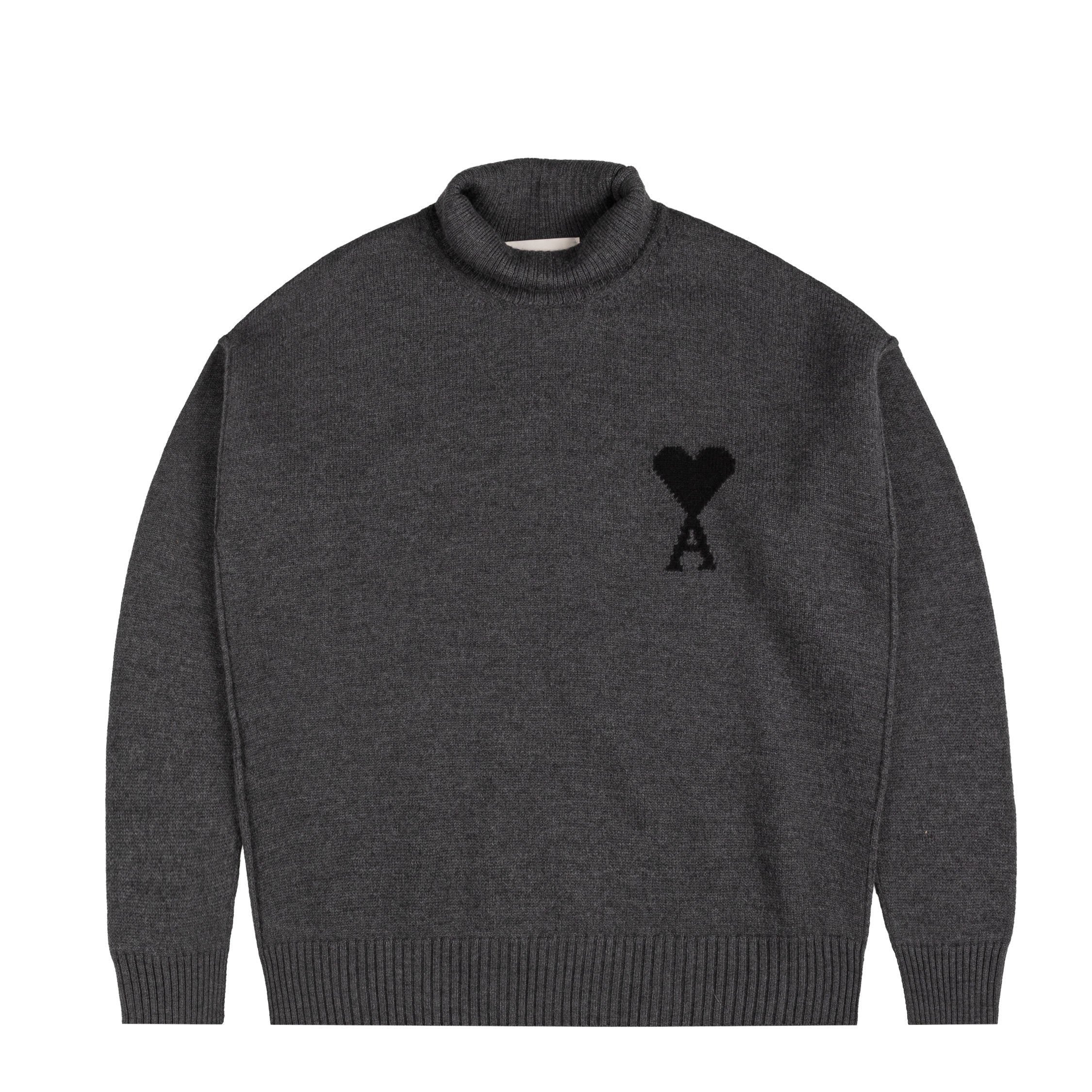 AMI Paris	Ami De Coeur Funnel Neck Wool Sweater