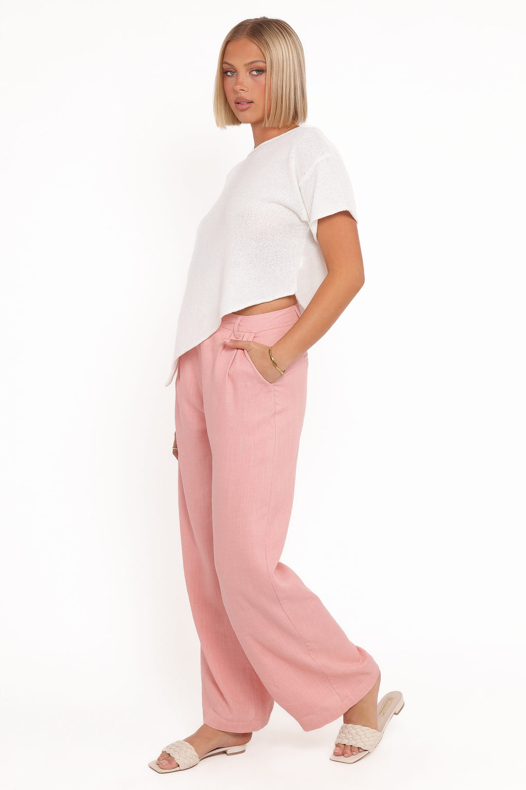 Dean Linen Pants - Light Pink