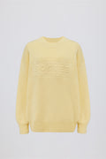 Ribbed Knit Oversized Jumper in Lemon